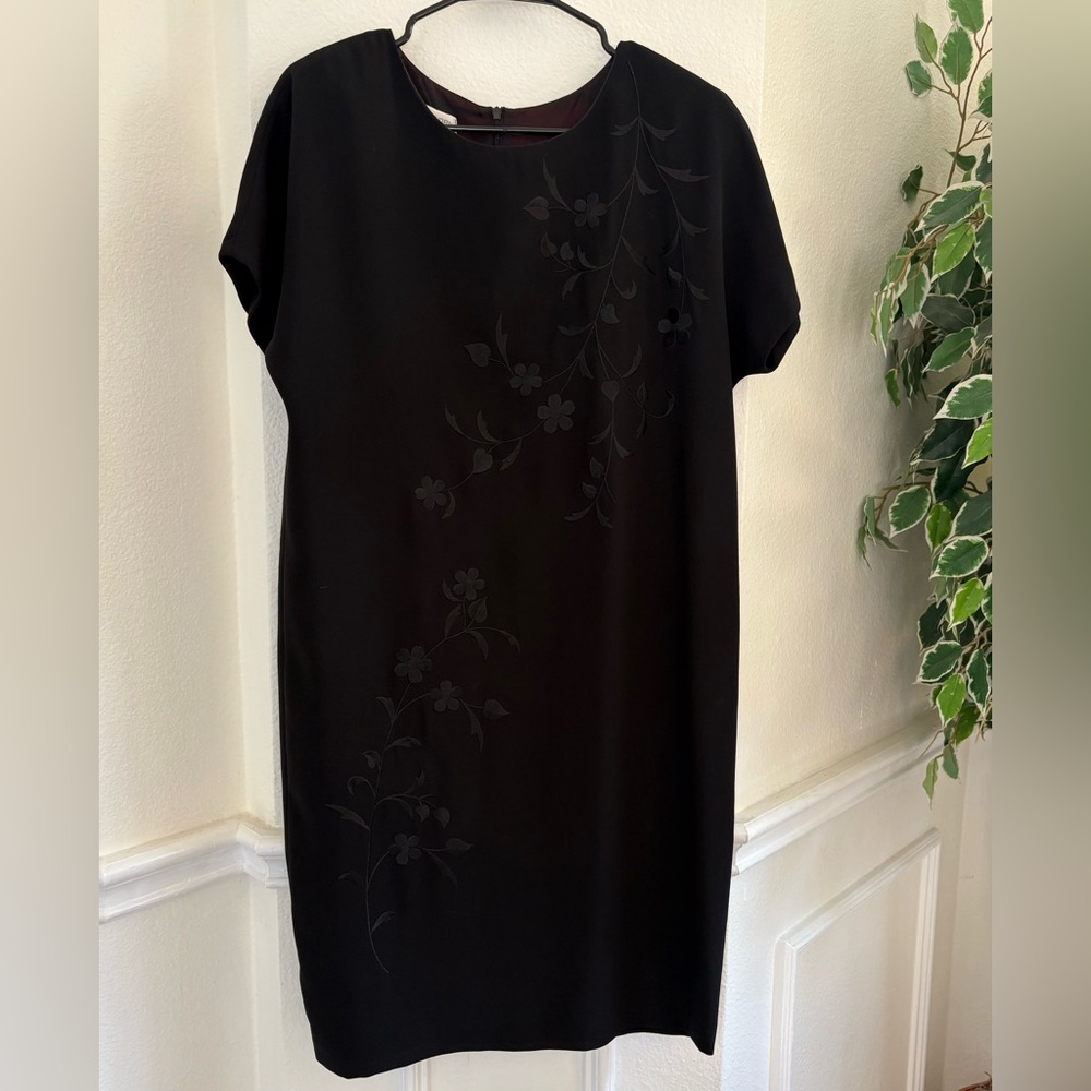 Jones New York Black Floral Midi Dress